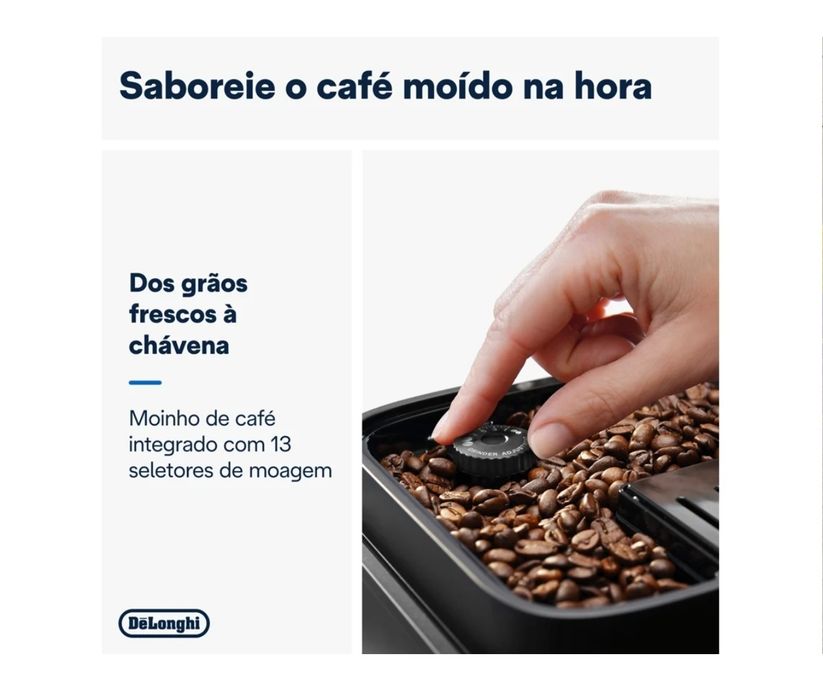 Máquina de Café Automática DELONGHI Magnifica Evo ECAM290.61.SB, 15 bar , nova garantia