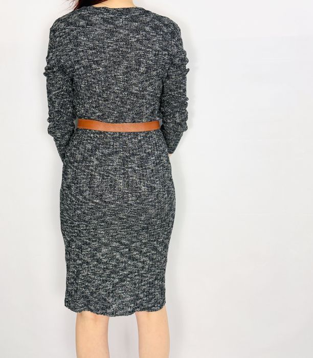 Szara dzianinowa sukienka midi M 38