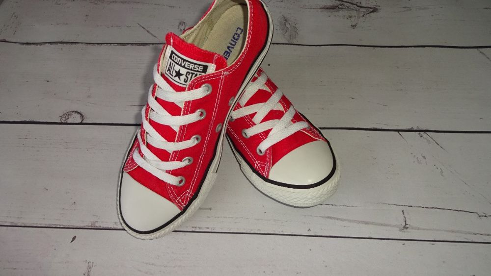 CONVERSE conversy CZERWONE NISKIE  r.34 wkł.21cm  SUPER STAN cudne
