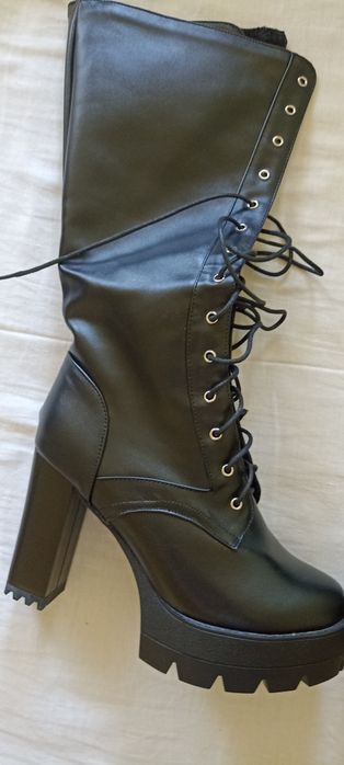 Botki kozaki na platformie goth 41