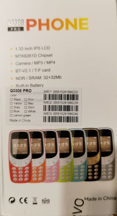 Mini telefon ProPhone 3 karty Sim, podobny do kultowego fona. Kamera