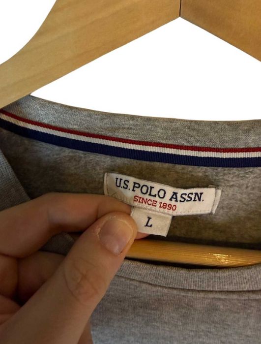 Bluza u.s. polo assn szara z dużym logiem l