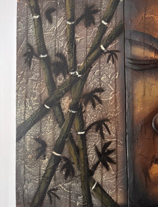 Quadro de parede Buda e Bambu