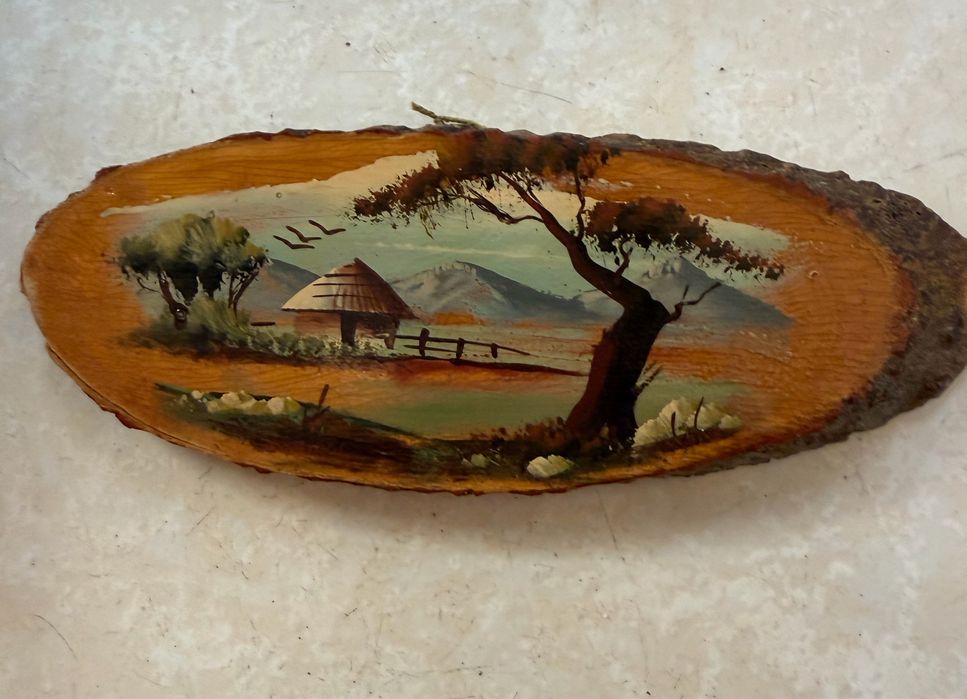 Pintura a óleo em madeira natural de África do Sul