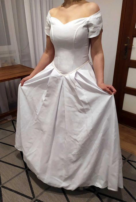 Sukienka ślubna vintage 36 wzrost 165 cm żorżeta