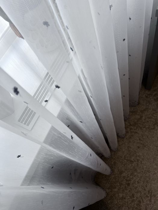 Тюль льон бамбук з сірим омбре