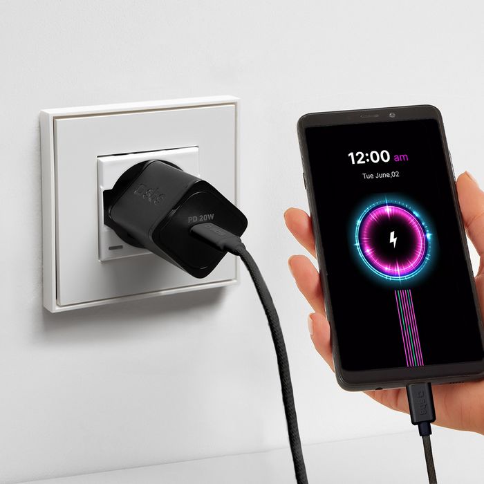 Kabel Sbs Tecabletissuetcck Usb-c - Usb-c 1,5m 60W w oplocie - czarny