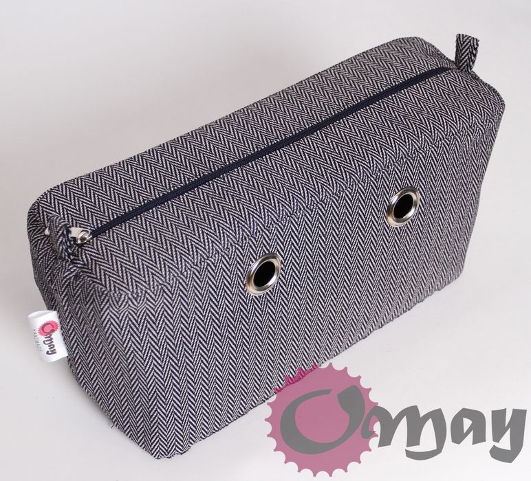 Granatowy organizer OBAG CITY OCITY jodełka 2 kieszenie wkład OMAY