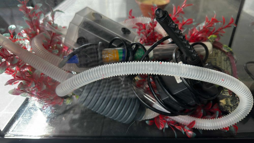 Aquário com acessórios