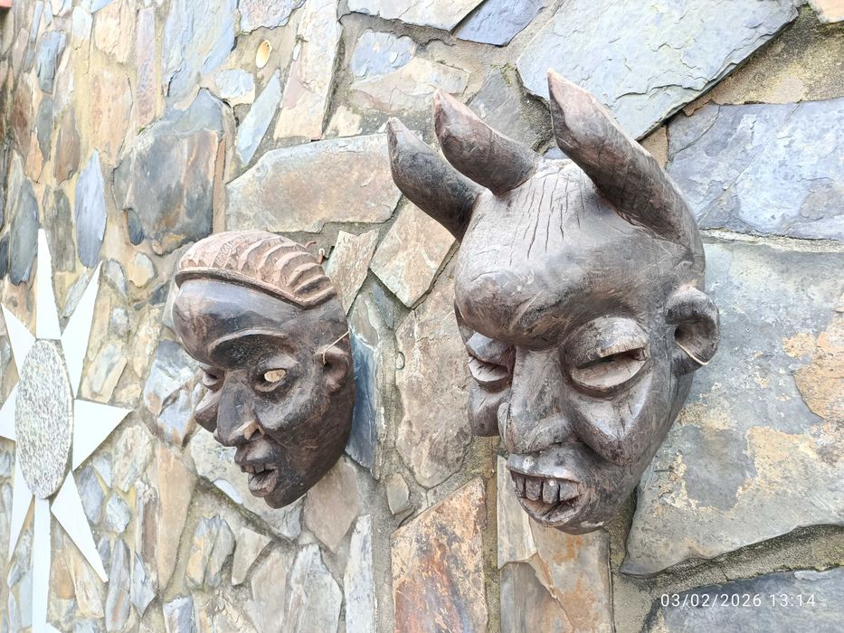 Máscara tribal Bamiléké Camarões 40 cm Anos 20