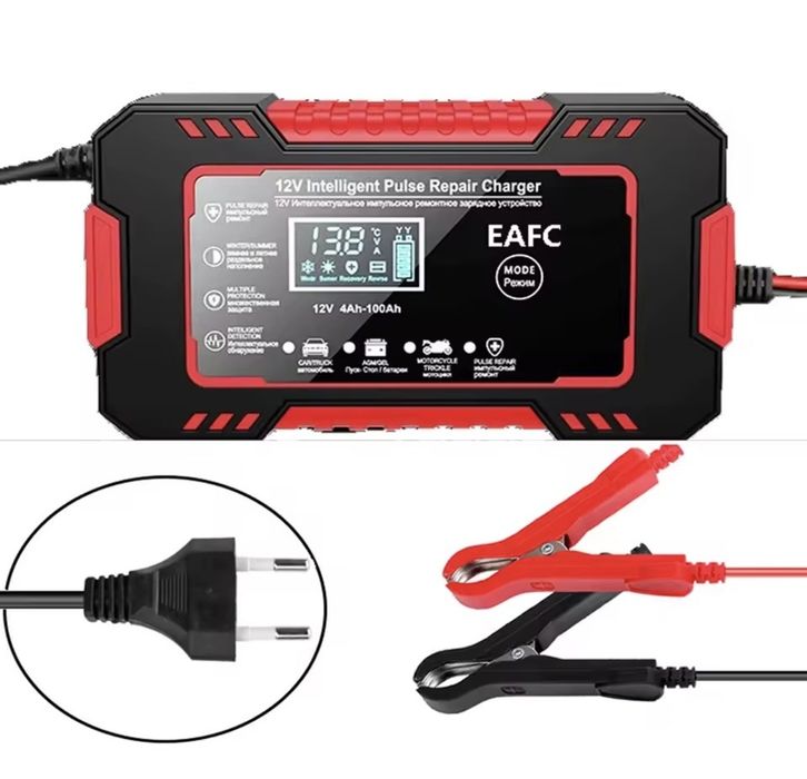 Carregador inteligente com reparação por pulsos 12V 6A, com ecrã LCD, carregamento rápido