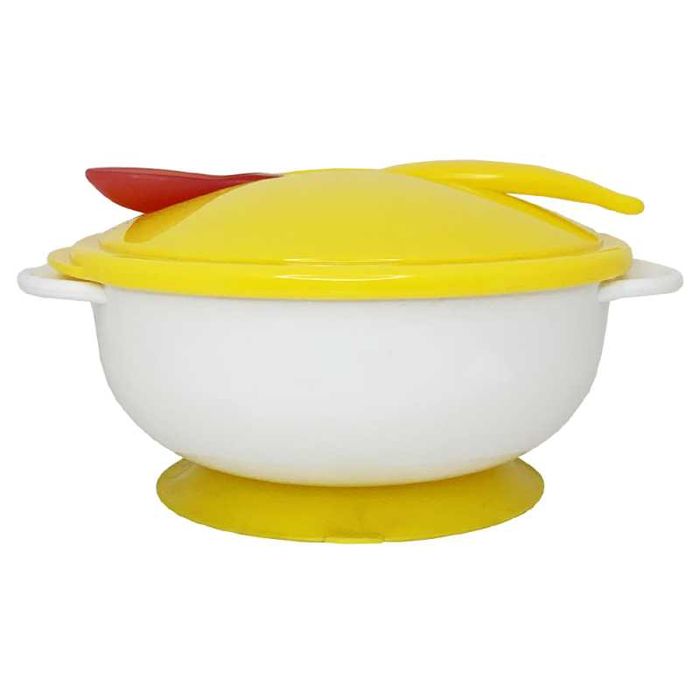 Тарелка на присоске с крышкой и ложкой ТМ MEGA Zayka арт. ZLBB-6138