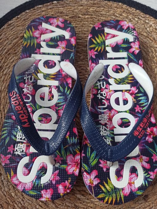Japonki klapki superdry 36/37 lato kwiaty