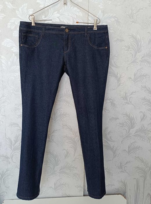 р 16-18 / 50-52-54 сині джинси штани великі стрейчові 78% бавовна DP