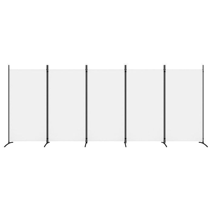 Parawan 5-panelowy biały 433x180 cm