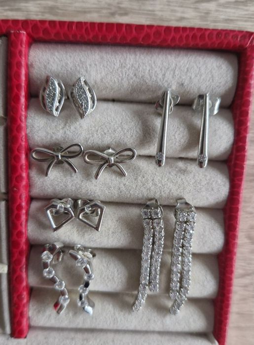Zestaw sześciu par kolczyków! Srebro! Apart!