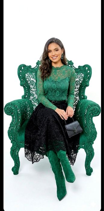 Luksusowa bluzka koronkowa.  Roz.  XXS/XS.   Wiosenna!!  Hit!! Unikat!