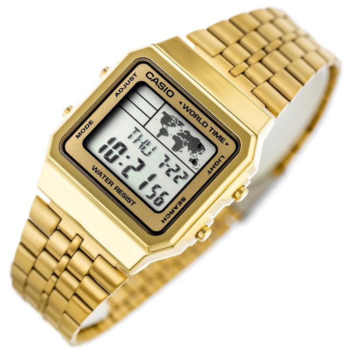 Casio Vintage Złoty Kultowy Styl Retro Zegarek Męski na bransolecie