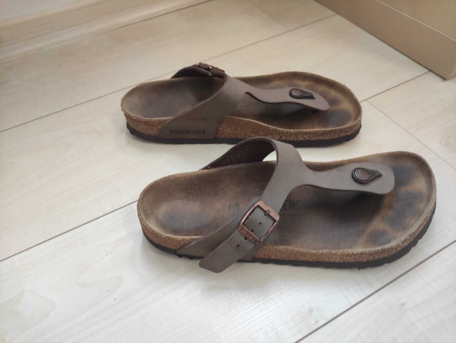 Damskie klapki japonki skórzane Birkenstock Gizeh r. 41 26,5 cm bdb