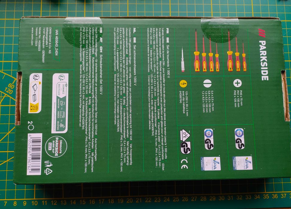 Wkrętaki izolowane VDE 1000 V / zestaw 8 sztuk / Made in Germany