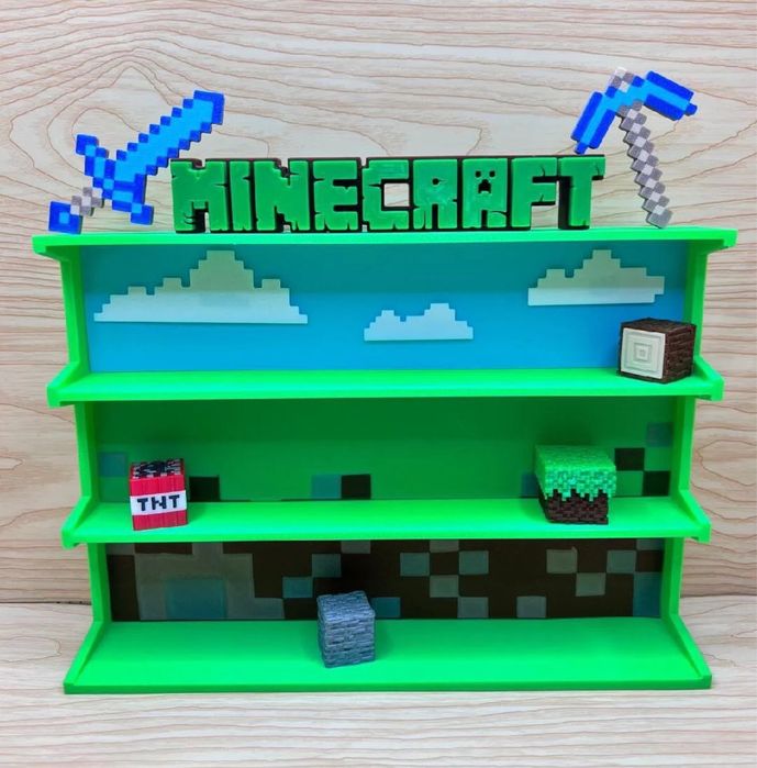Стенд Minecraft ‼️Поличка для фігурок Kinder Майнкрафт Кіндер
