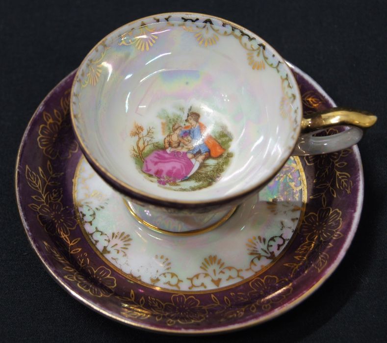 Filiżanka stara porcelana sceny rodzajowe 55ml