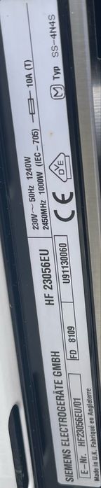 Microondas Siemens encastre