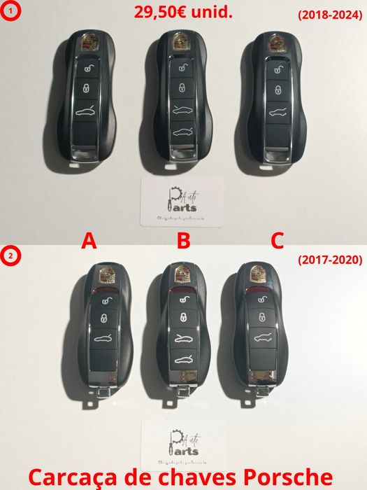 Carcaças de chaves Porsche 3 e 4 botões
