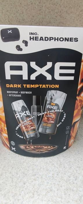 Nowy zestaw Axe, żel, woda, dezodorant, Dark Temptation,  sluchawki gratis