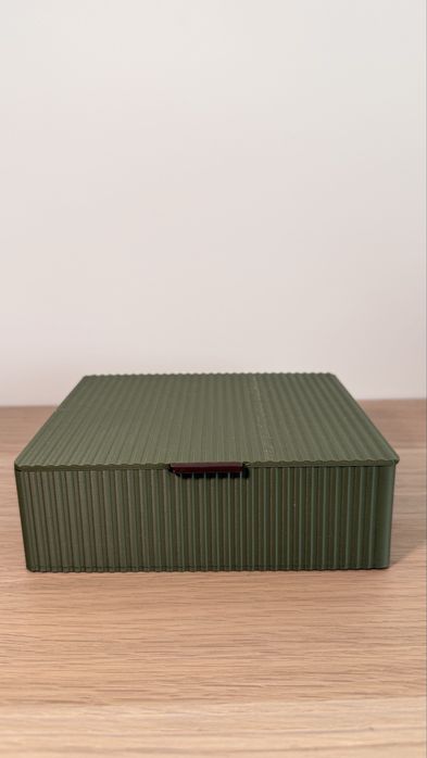 Caixa Organizadora Verde Musgo Textura Canelada