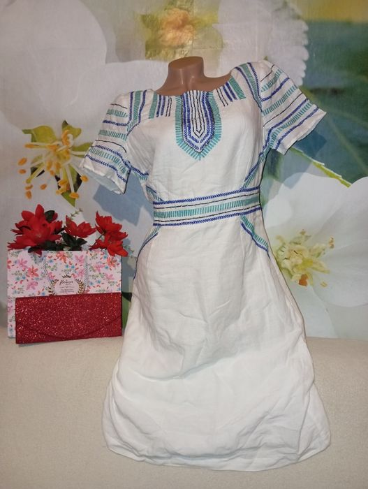 Платье / Вышиванка лен на подкладке р.M/L
