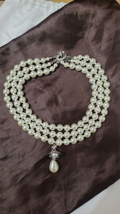 Прикраса Vivienne Westwood широке кольє з перлинами