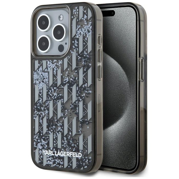 Etui Karl Lagerfeld Liquide Monogram Gradient do iPhone 15 Pro czarny
