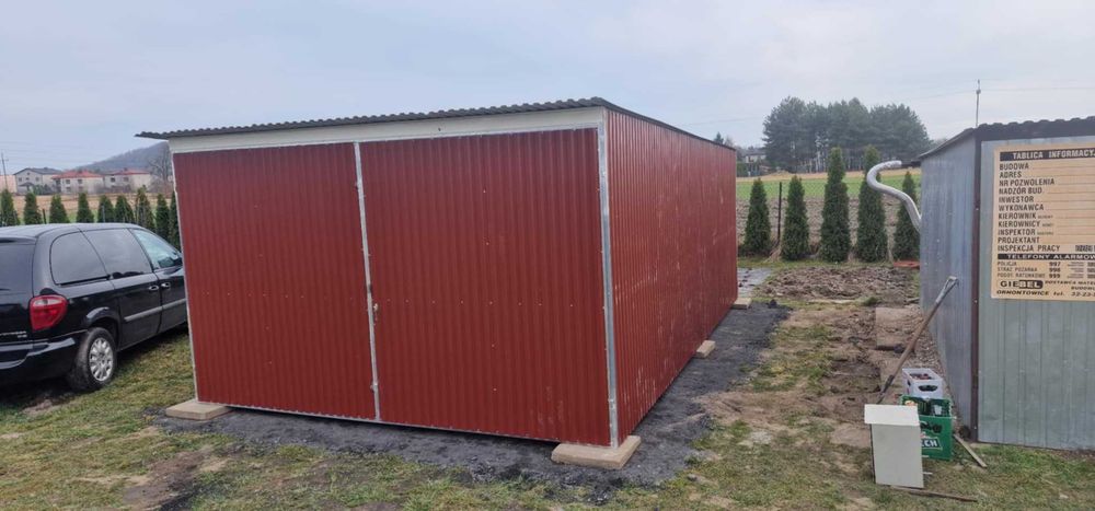 Garaż blaszany, schowek budowlany 3x5 II gatunek KONSTRUKCJA OCYNK