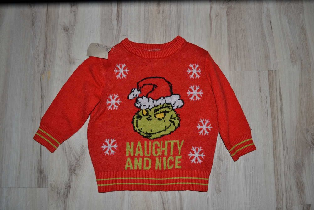 358*   Świąteczny sweter the Grinch 4/5 lat_ 104 cm