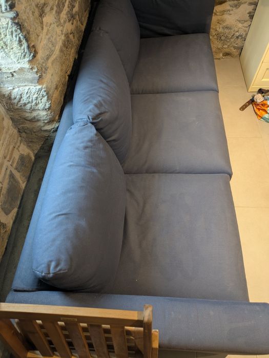 Sofá 3 lugares azul escuro