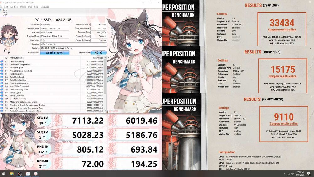 Ігровий ПК AM5! RTX3060TI | Ryzen 5 8400F | 16gb DDR5 5600 | 1tb ssd nvme