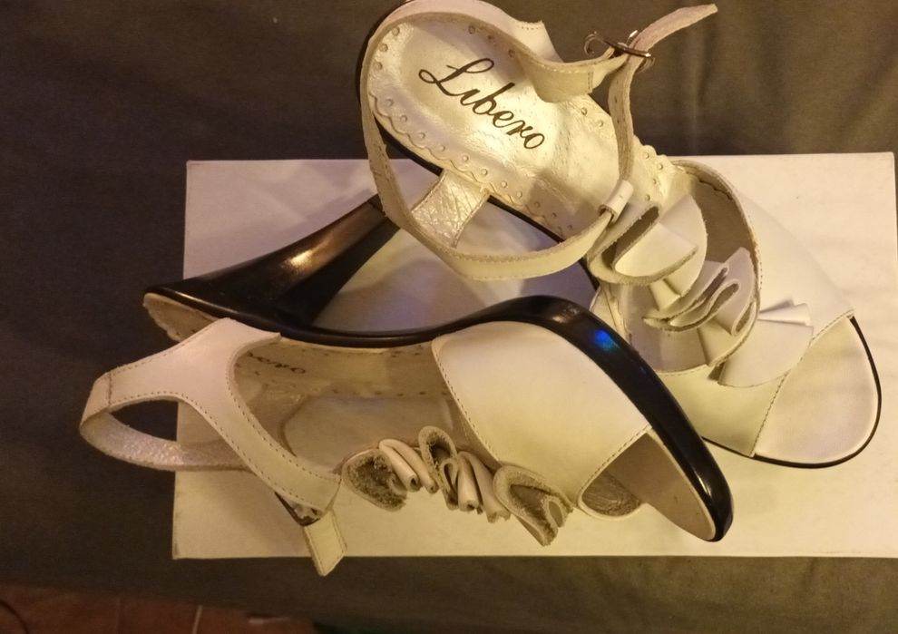 Buty szpilki sandały skóra naturalna całość biały kolor 37