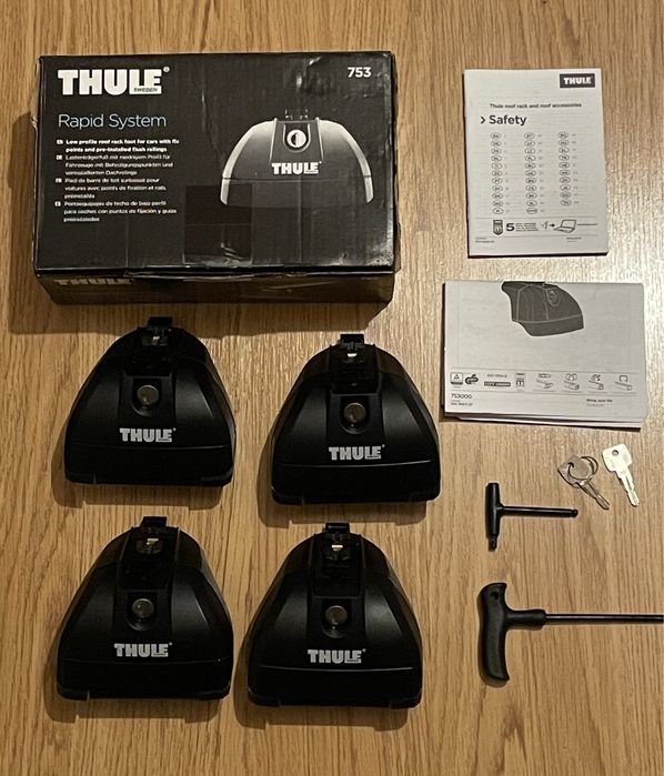 4 suportes Thule rapid system 753 + Kit 4018