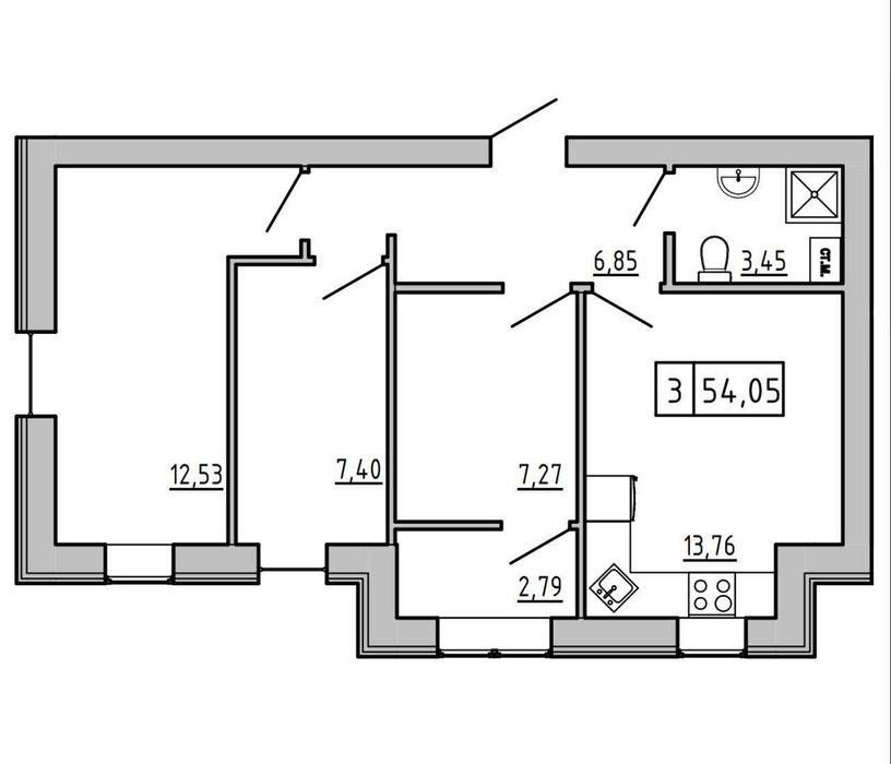 3-кімнатна квартира за адресою вул. Фруктова (площа 54 м²) - Atlanta.ua - фото 9