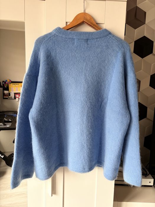Viralowy sweter H&M r. M 38 premium wełna moher nowy niebieski