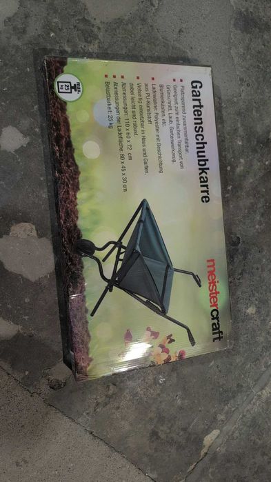mocny wózek ogrodowy składana mocna tkanina wózek 25kg 50l meister craft