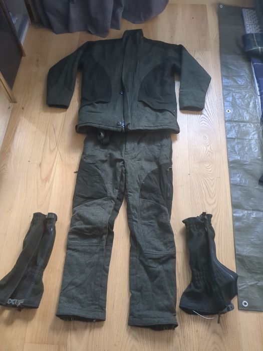 Kurtka spodnie stuptuty myśliwskie Jagdhund Zwettl wełna Loden bdb