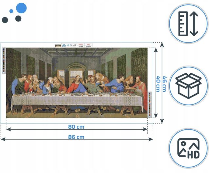 Haft Diamentowy Ostatnia Wieczerza B. Duży 80x40cm Diamond Painting Mo