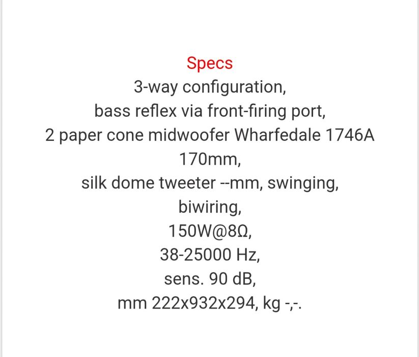 Colunas wharfedale modus 8