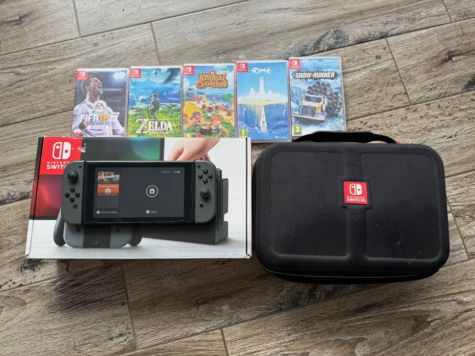 Mega okazja! Konsola Nintendo Switch duży zestaw 5 gier Zelda Fifa