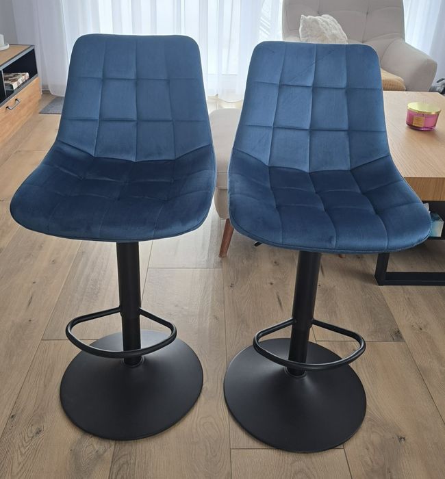 2 hokery   granatowe