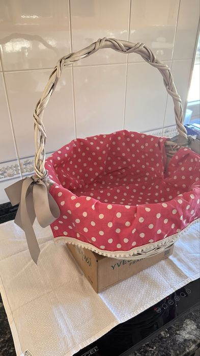 Cesta verga forrado
