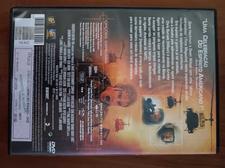 filme dvd original - atras das linhas do inimigo