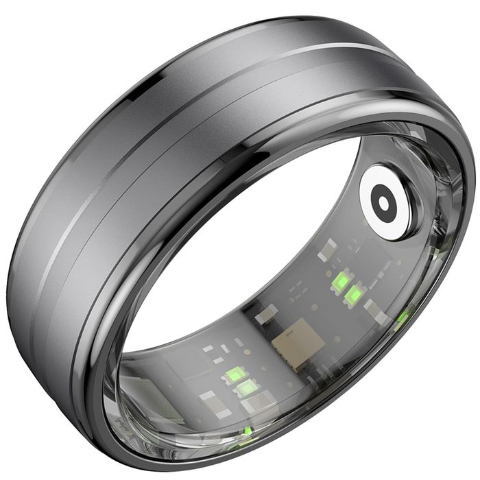 Smart Ring R06 Czarny Złoty Bluetooth 5ATM Kroki Tętno Sen